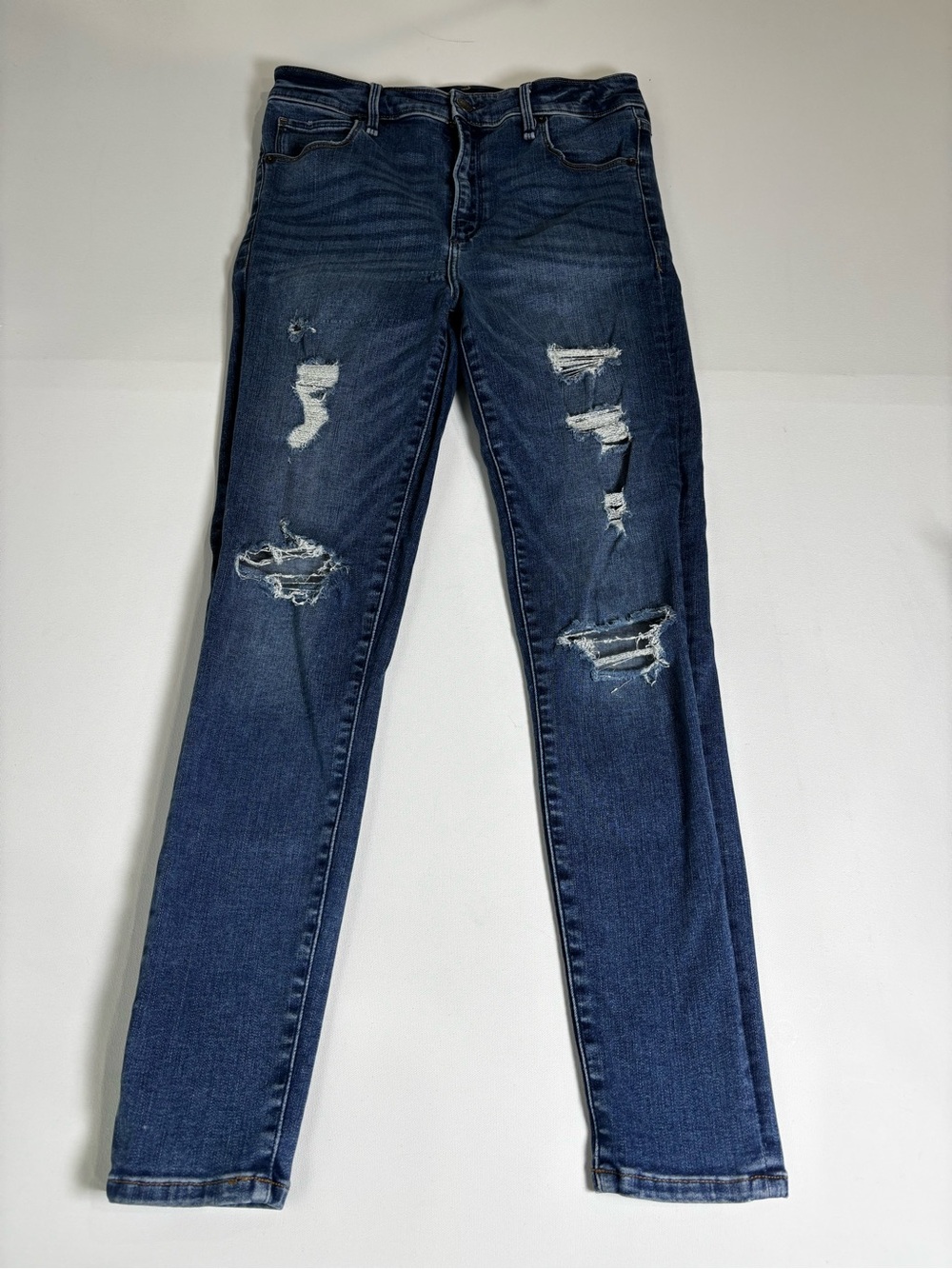 Abercrombie & Fitch Dark Blue Ripped Skinny Jeans